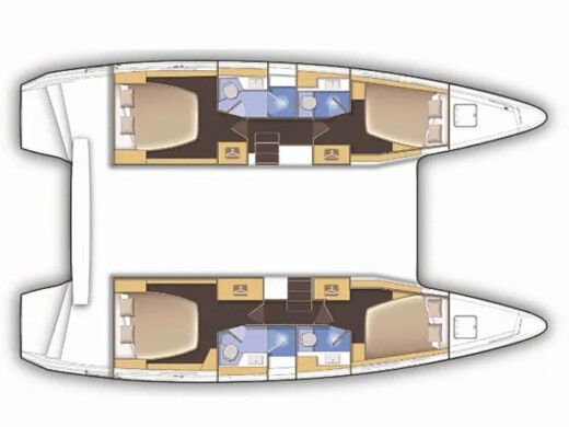 Catamaran  Lagoon 42 Plattegrond van de boot