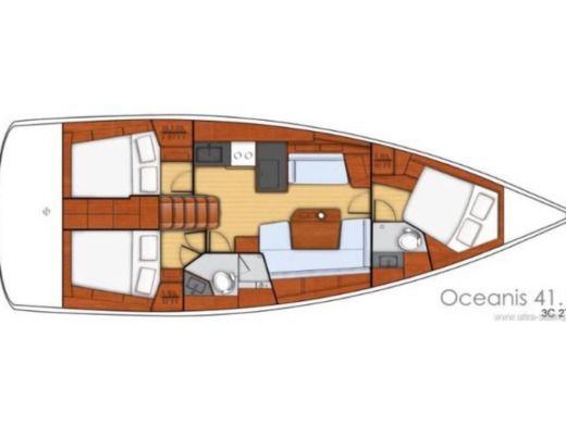 Sailboat Bénéteau Oceanis 41.1 Boat layout