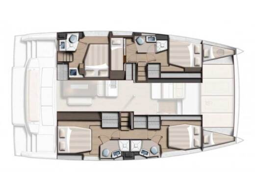 Catamaran  Bali 4.6 Plattegrond van de boot