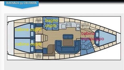 Sailboat Bavaria 39 Cruiser boat plan