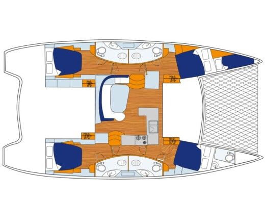 Catamaran  Sunsail 454L Boat design plan