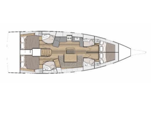 Sailboat  Oceanis 46.1 - 4 cab Plano del barco