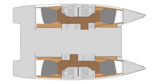 Catamaran  Astréa 42 Planimetria della barca