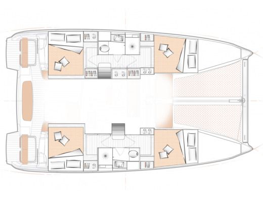 Catamaran  Excess 11 Boot Grundriss