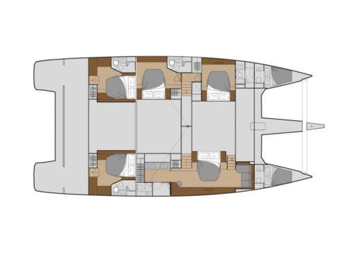 Catamaran Fountaine Pajot Alegria 67 Planta da embarcação