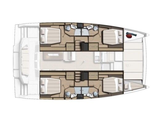 Catamaran Bali - Catana Bali  4.4 Plattegrond van de boot
