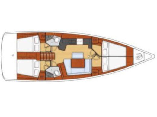 Sailboat Beneteau Oceanis 45 - 4 cab. Plattegrond van de boot
