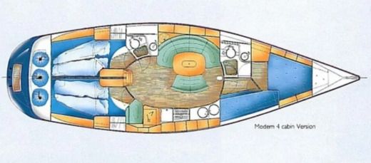 Sailboat X-yachts 412 Boat layout