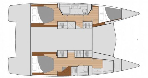 Catamaran Lagoon 42 Boot Grundriss