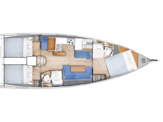 Sailboat  Sunsail 410 Boot Grundriss