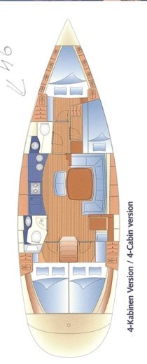 Sailboat BAVARIA 46 C boat plan