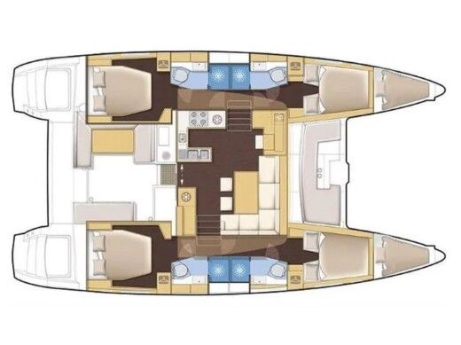 Catamaran  Lagoon 410 S2 boat plan