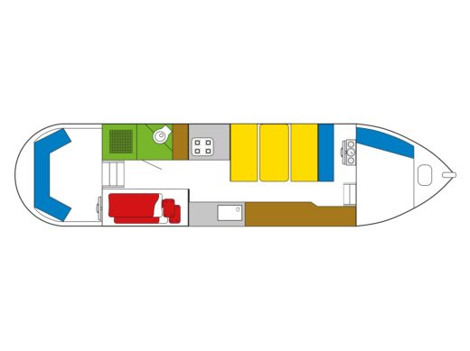Houseboat Friesland Boating EV 1000 Boat layout