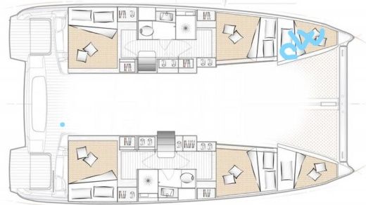 Catamaran Excess 11 Excess 11 Plattegrond van de boot