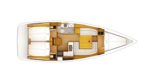 Sailboat  SUN ODYSSEY 389 DL Plattegrond van de boot