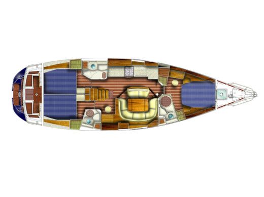 Sailboat  Sun Odyssey 49 Boat layout