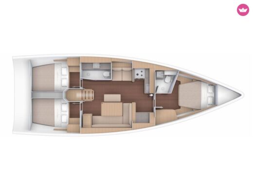 Sailboat Dufour 430 gl Plattegrond van de boot