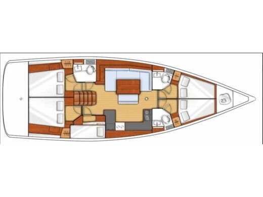Sailboat  Oceanis 48 Plattegrond van de boot