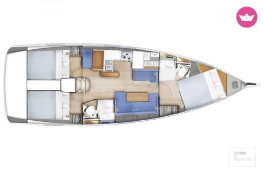 Sailboat Jeanneau Sun Odyssey 410 Plattegrond van de boot