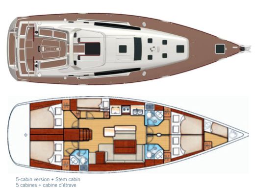 Sailboat BENETEAU 50 FAMILY Plan du bateau