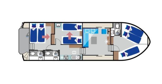 Houseboat Kormoran 1290 (HMR) Boot Grundriss