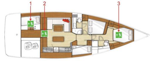 Sailboat Beneteau Sense 51 Boat layout