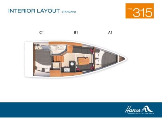 Sailboat HANSE 315 Plan du bateau