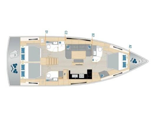 Sailboat  Hanse 460 Plan du bateau