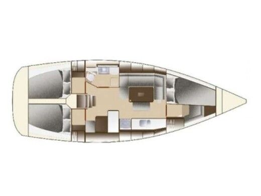 Sailboat  Dufour 375 Grand Large Plano del barco