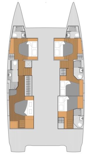 Catamaran Fountaine Pajot Aura 51 boat plan