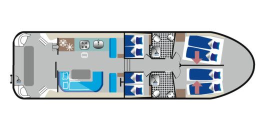 Houseboat Nicols Estivale Octo (HMR) Σχέδιο κάτοψης σκάφους