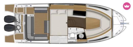 Motorboat Jeanneau Cap Camarat 9.0 Wa Plattegrond van de boot