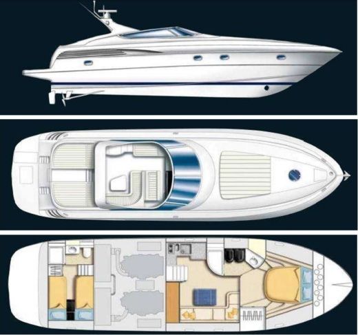 Motorboat CANTIERE DI SARNICO MAXIM 45 Plattegrond van de boot