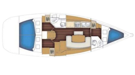 Sailboat Beneteau Cyclades 39.3 Plano del barco