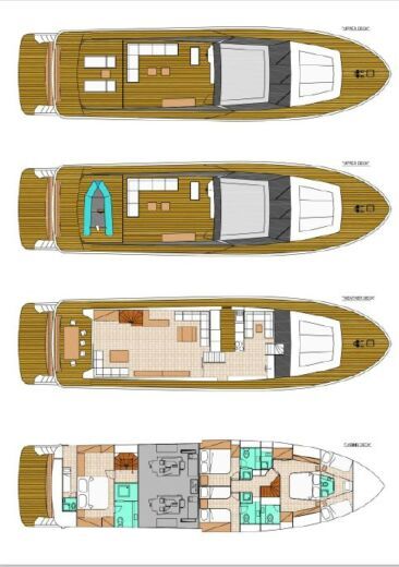 Motorboat Falcon 82 Boot Grundriss