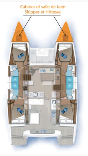 Catamaran Lagoon Lagoon46 Boot Grundriss