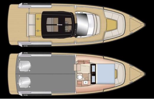 Motorboat Fjord 38 OPEN Boot Grundriss