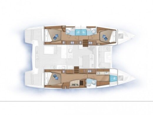 Catamaran  Lagoon 46 Owners Version Boot Grundriss