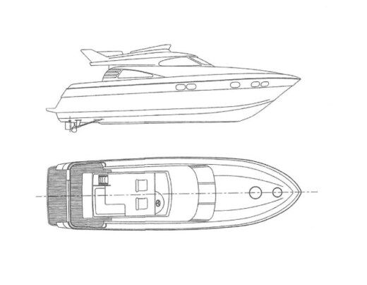Motor Yacht Fairline Squadron 55 Plattegrond van de boot