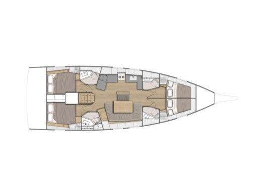Sailboat  Oceanis 46.1 Plattegrond van de boot