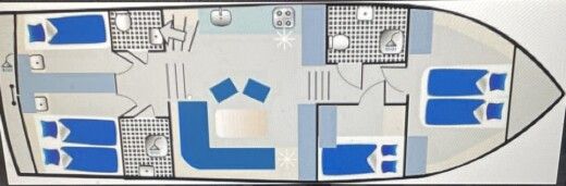 Houseboat Motoryacht Gruno 38 Classic Planimetria della barca