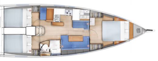 Sailboat Jeanneau Sun Odyssey 410 Boot Grundriss