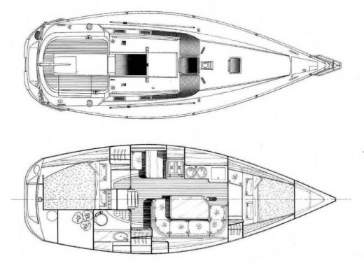 Sailboat Beneteau Océanis 320 Boat layout