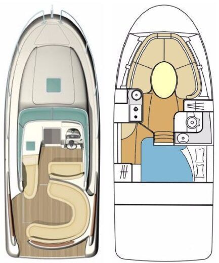 Motorboat Jeanneau Leader 805 Plano del barco