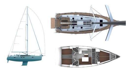 Sailboat Bavaria Cruiser 46 Plattegrond van de boot