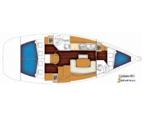 Sailboat BENETEAU CYCLADES 39.3 Plan du bateau