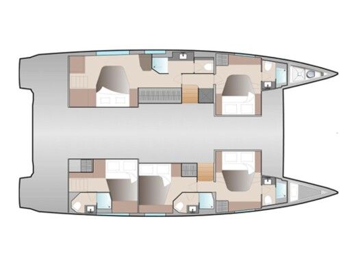 Catamaran  Aura 51 Boot Grundriss