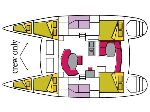 Catamaran LAGOON 380 boat plan