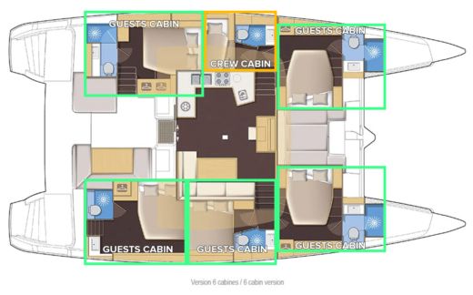 Sailboat  Lagoon 52 Plano del barco
