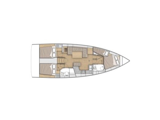 Sailboat Beneteau Oceanis 40.1 Plano del barco